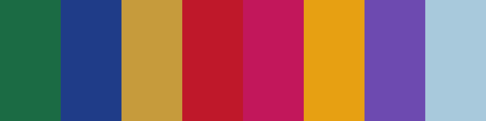 Varna Code ethnic colour palette for Cacao skin tone: emerald, sapphire, gold, true red, fuchsia, marigold, amethyst and icy blue
