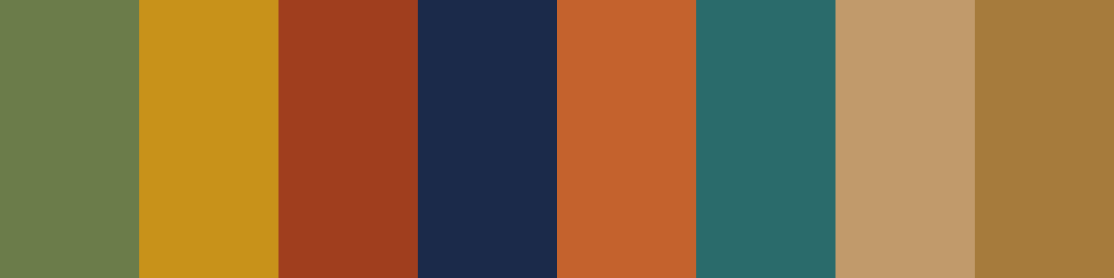 Varna Code ethnic colour palette for Golden skin tone: mossy green, mustard, rust, navy, terracotta, teal, camel and bronze
