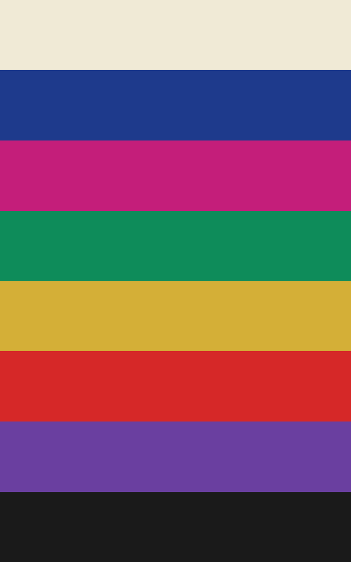 The Varna Code Espresso palette — ivory white, royal blue, fuchsia, emerald, gold, scarlet, violet and deep black — the jewel tones behind 2026 wedding colour trends